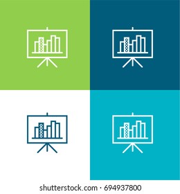 Presentation green and blue color minimal icon or logo design