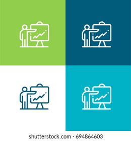 Presentation green and blue material color minimal icon or logo design