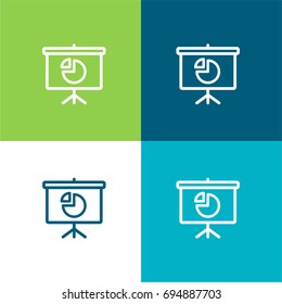 Presentation green and blue material color minimal icon or logo design