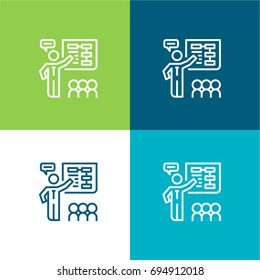 Presentation green and blue material color minimal icon or logo design