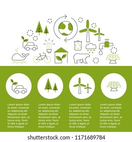 Presentation green energy infographic template. Isolated vector illustration.