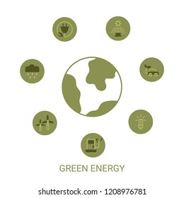 Presentation green energy infographic template. Isolated vector illustration.