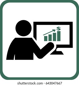 Presentation growth money icon