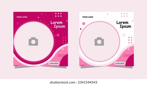 presentation guide brochure template, 2 page minimalist flat geometric business brochure design template, Square size business marketing webinar social media