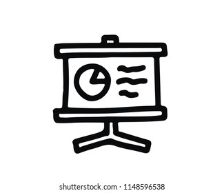 presentation hand drawn icon , designed for web and app