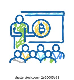 presentation ico doodle icon sketch vector. presentation ico sign. isolated symbol illustration
