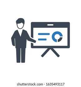 Presentation icon, Analysis symbol for your web site , logo, app, UI design