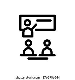icono de presentación. De vuelta a la edición escolar. Vector