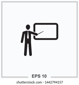 presentation icon black isolated vector illustration 