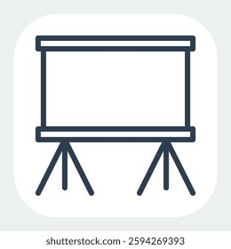 presentation icon in black line style