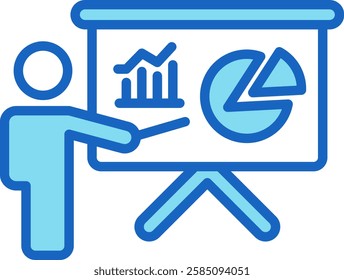 Presentation Icon Blue Vector Illustration