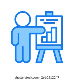 Ícone de Apresentação - Ilustração de Vetor Azul