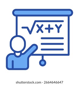Ícone de Apresentação - Ilustração de Vetor Azul