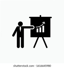 Presentation Icon. Business Activity Illustration As A Simple Vector Sign & Trendy Symbol for Design and Websites or Mobile Application.