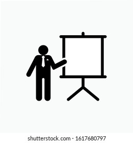 Presentation Icon. Business Activity Illustration As A Simple Vector Sign & Trendy Symbol for Design and Websites or Apps Elements.
