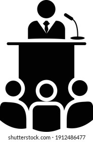 Presentation Icon. Business Activity Illustration As A Simple Vector Sign and Trendy Symbol for Design and Websites or Mobile Application.
