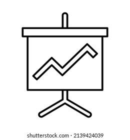 Icono de presentación, ilustración vectorial de icono de gráfico de negocios.
