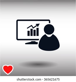 presentation icon, business training . One of set web icons