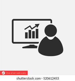presentation icon, business training . One of set web icons