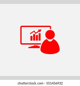 presentation icon, business training . One of set web icons