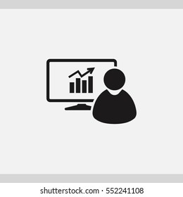 presentation icon, business training . One of set web icons