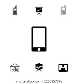 Presentation icon. collection of 7 presentation filled and outline icons such as graph on board, phone, board. editable presentation icons for web and mobile.