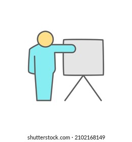 Presentation Icon in color icon, isolated on white background 