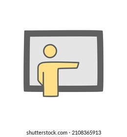 Presentation Icon in color icon, isolated on white background 