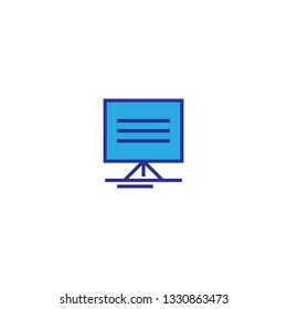 Presentation icon design inspiration in outline and solid colored style