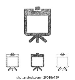 Presentation icon design set - sketch line art