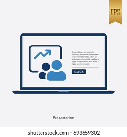 Presentation Icon Flat Info Graphic Symbol