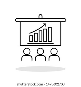 Presentation icon in flat style. Education symbol for your web site design, logo, app, UI Vector EPS 10.