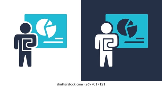 Presentation Icon. Flat Style Vector Illustration