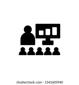 presentation icon glyph black and white