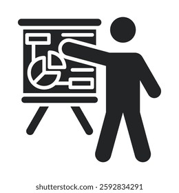 Presentation Icon Glyph Style. Vector Illustration For Graphic Design