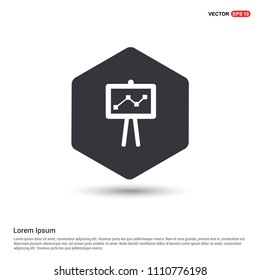 Presentation Icon Hexa White Background icon template - Free vector icon