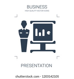 presentation icon. high quality filled presentation icon on white background. from business collection flat trendy vector presentation symbol. use for web and mobile