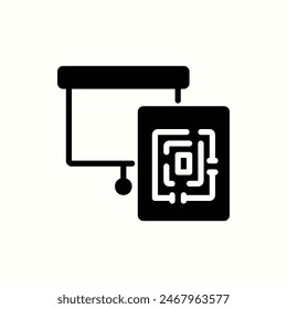 presentation icon, isolated black glyph icon