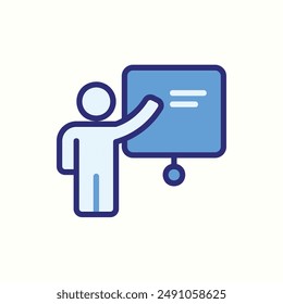 icono de presentación, aislado icono azul tema lugar de trabajo