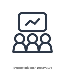 Presentation icon. Isolated conference and presentation icon line style. Premium quality vector symbol drawing concept for your logo web mobile app UI design.