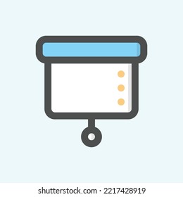  presentation icon, isolated Fintech colored outline icon in light blue background, perfect for website, blog, logo, graphic design, social media, UI, mobile app