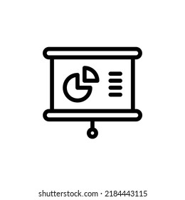 Icono de presentación. Diseño De Estilo De Arte De Línea Aislado En Fondo Blanco