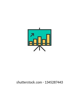 presentation icon line design. Business icon vector illustration