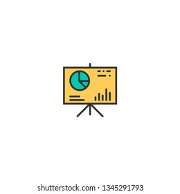 presentation icon line design. Business icon vector illustration
