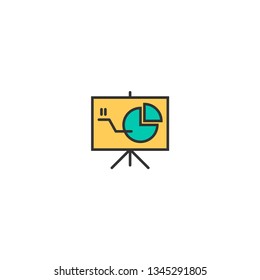 presentation icon line design. Business icon vector illustration