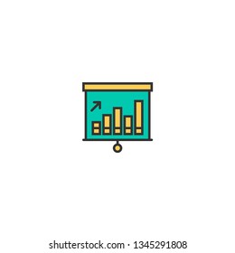presentation icon line design. Business icon vector illustration