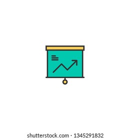 presentation icon line design. Business icon vector illustration