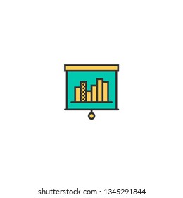 presentation icon line design. Business icon vector illustration