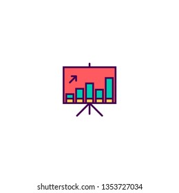 presentation icon line design. Business icon vector illustration