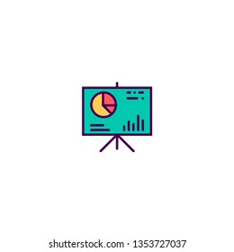 presentation icon line design. Business icon vector illustration